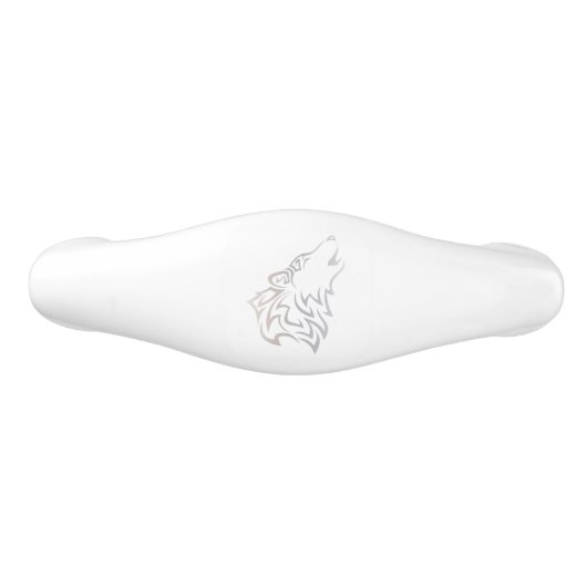 Tribal Wolf White Taupe Gradient Keramische Ladegreep (Voorkant)