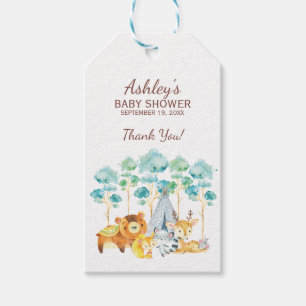 Tribal Woodland Animals Baby shower Favor Gift Lab Cadeaulabel