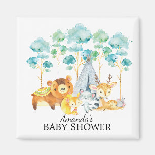Tribal Woodland Animals Baby shower Favor Magnet Magneet