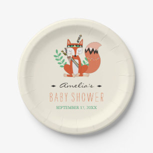 Tribal Woodland Fox Baby shower douchepapier Bord