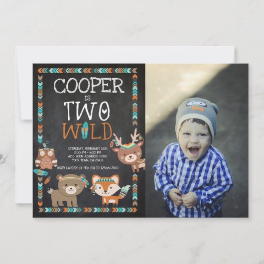 Tribal Woodland, twee wilde dieren Kaart (Voorkant)