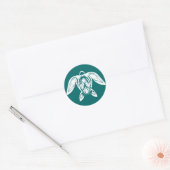 Tribal Zee Schildpad Witte Sticker (Envelop)