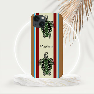 Tribal Zee Schildpadden met Verticle Stripes iPhone 13 Hoesje