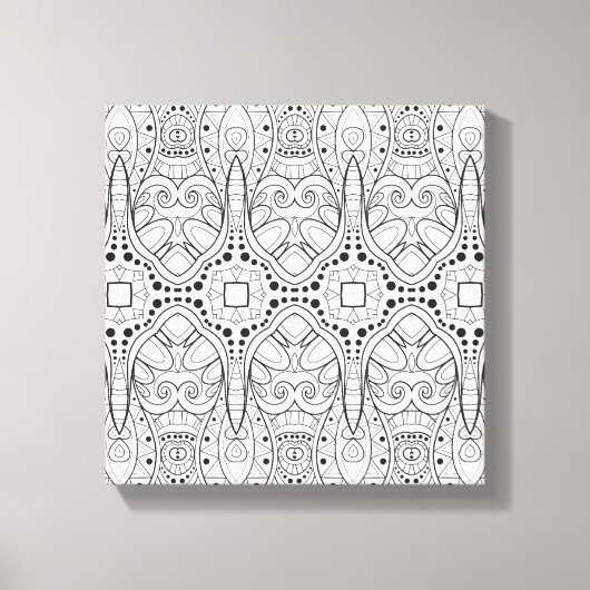 Tribal Zendoodle Design 6 Canvas Afdruk (Voorkant)