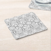 Tribal Zendoodle Design Vierkante Kartonnen Onderzetter (Schuin)