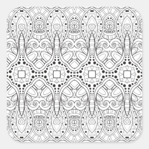 Tribal Zendoodle Design Vierkante Sticker