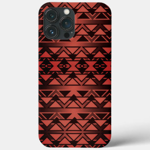 Tribal ZigZag driehoeken op gradiënt donkere zalm iPhone 13 Pro Max Hoesje
