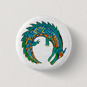 Tribale Alligator Art Ronde Button 3,2 Cm