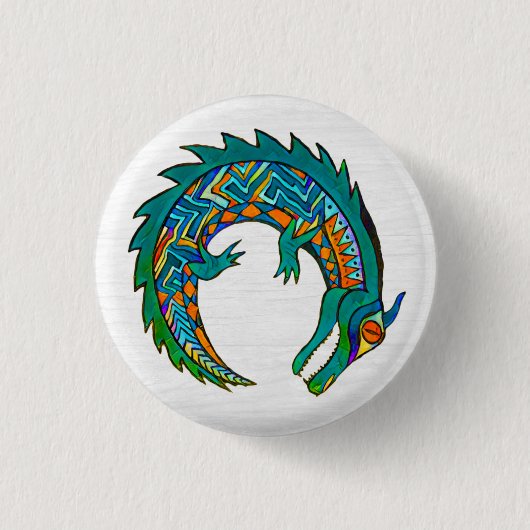 Tribale Alligator Art Ronde Button 3,2 Cm (Voorkant)