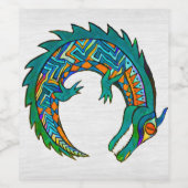 Tribale Alligator Art Wijn Etiket (Enkel label)