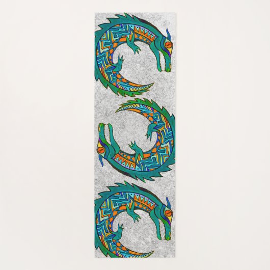 Tribale Alligator Art Yogamat (Achterkant)