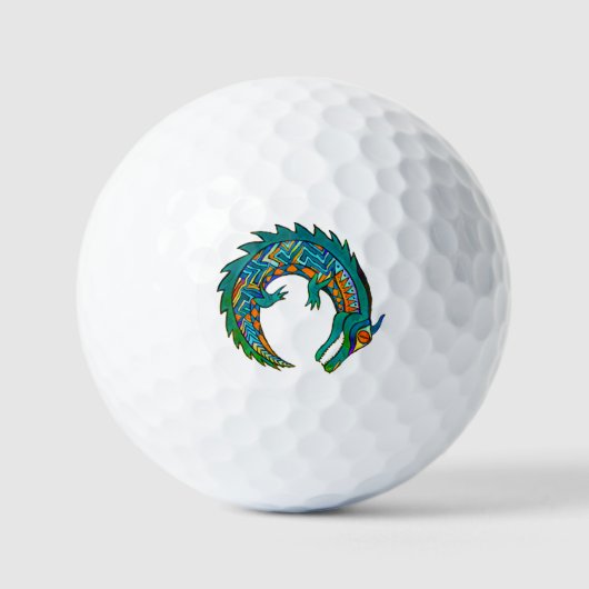 Tribale Alligator Kunst Golfballen (Voorkant)