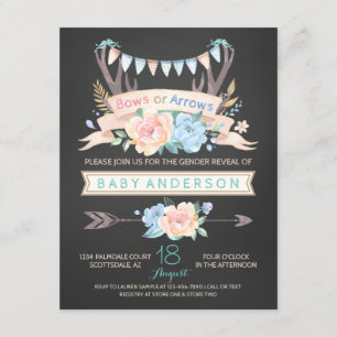 Tribale Antler Chalkboard Gender onthult uitvindin Kaart