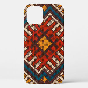 Tribale Aztec naadloos op brei- en wol iPhone 12 Hoesje