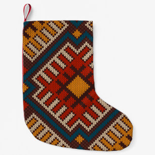 Tribale Aztec naadloos op brei- en wol Kleine Kerstsok