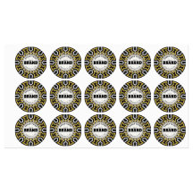 Tribale Azteekse Gouden Zon Zwart+Wit Merk Sticker