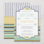 Tribale baby shower uitnodiging, Azteek, Pijlen, B Kaart (Voorkant / Achterkant)