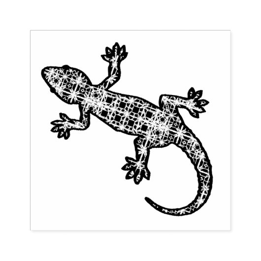 Tribale batik Gecko/hagedis Rubberstempel (Afrduk)