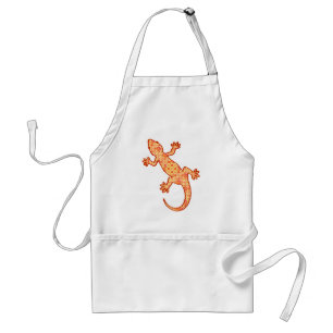 Tribale batik Gecko - koraal en licht sinaasappel Standaard Schort