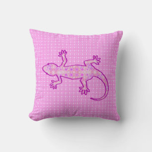 Tribale batik Gecko - orchid en shell roze Kussen