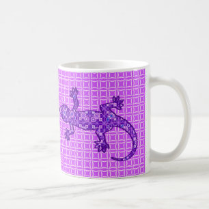 Tribale batik Gecko - paars en amethist paars Koffiemok