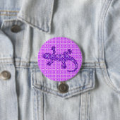 Tribale batik Gecko - violet en amethisch paars Ronde Button 7,6 Cm (In situ)