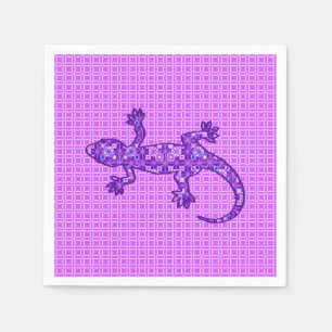 Tribale batik gekko - paars en amethist paars servetten