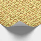 Tribale batik - goudgeel, bruin en geelbruin cadeaupapier (Hoek)