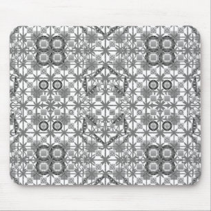 Tribale batik - grijs/grijs, zwart/wit muismat