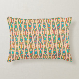 Tribale batik - Perzikroze en Turquoise Decoratief Kussen