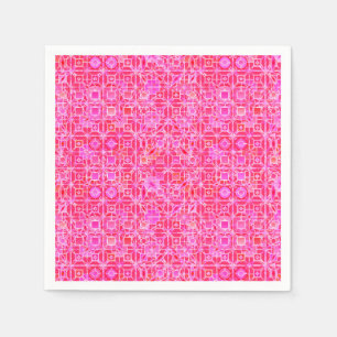 Tribale batik - schaduwen van fuchsia roze servetten