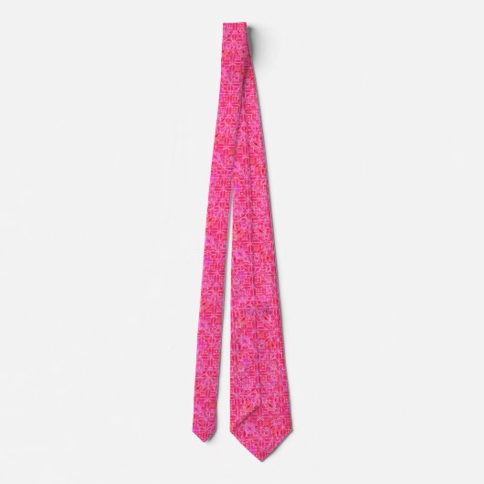 Tribale batik - schaduwen van fuchsia roze stropdas (Achterkant)