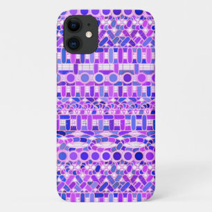 Tribale batik - schaduwen van violet paars iPhone 11 hoesje