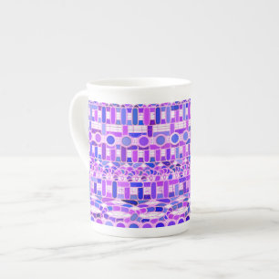 Tribale batik - schaduwen van violet paars porselein kop