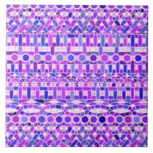 Tribale batik - schaduwen van violet paars tegeltje