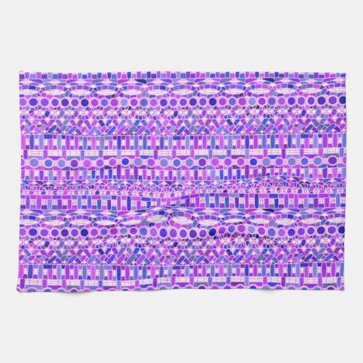 Tribale batik - schaduwen van violet paars theedoek (Horizontaal)