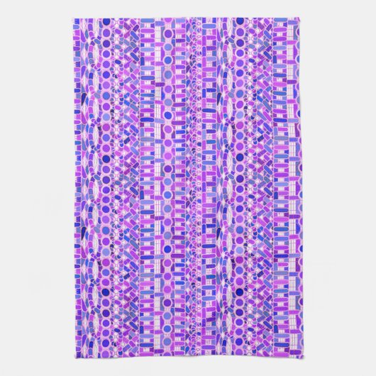 Tribale batik - schaduwen van violet paars theedoek (Verticaal)