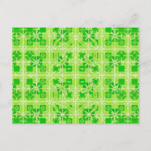 Tribale batik - schoppen van kalkgroen briefkaart