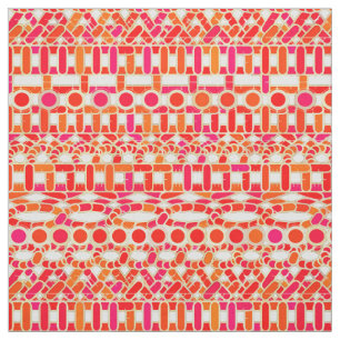 Tribale batik - schoppen van oranje en roze stof