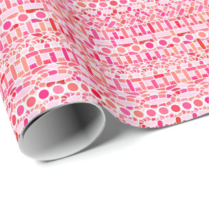 Tribale batik - schoppen van roze en koraal cadeaupapier