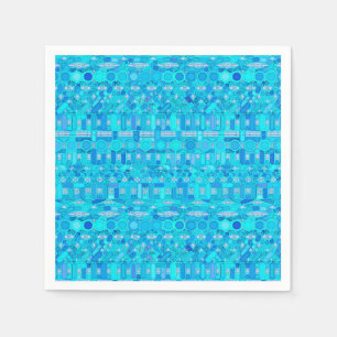 Tribale batik - tinten blauw servet