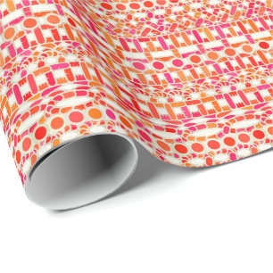 Tribale Batik - tinten oranje en roze Cadeaupapier