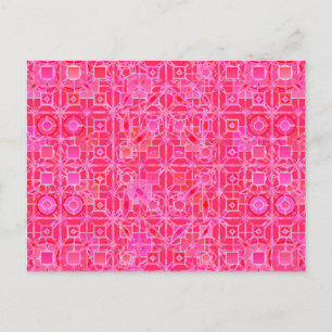 Tribale Batik - tinten van fuchsia roze Briefkaart