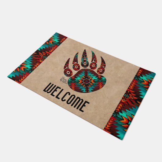 Tribale Beer Paw Doormat Deurmat (Schuin)