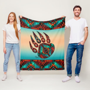 Tribale Beer Paw Fleece Blanket Deken