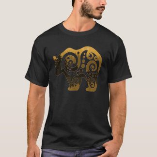 Tribale Beer Surrealistisch Spiritueel Dier Beige T-shirt