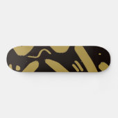Tribale Black en Gold Skateboard (Horizontaal)