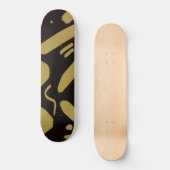 Tribale Black en Gold Skateboard (Voorkant)