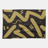 Tribale Black en Gold Theedoek (Horizontaal)