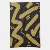 Tribale Black en Gold Theedoek (Verticaal)